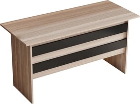 Masa birou VARIO A, stejar/negru, PAL melaminat, 140x60x74 cm