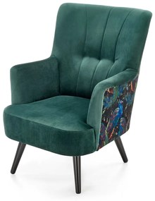 Fotoliu Pagoni velvet verde - H95 cm