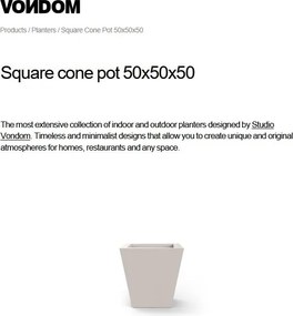 Ghiveci plante, flori design decorativ modern pentru amenajari interioare si exterioare, SQUARE CONE POT 41150R Vondom