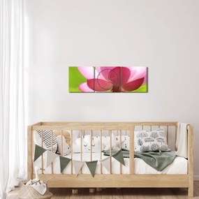 Tablou cu flori de lotus (cu ceas) (90x30 cm)