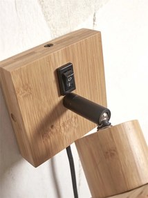 Aplica de perete eco din bambus Java nat/15x17, bl./nat