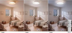 Brilagi-LED reglabil VELVET SM. VARI 36W/230V 3000-6500K Ø55 cm alb/floral + telecomandă
