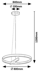 Lustră LED pe cablu Rabalux 72223 THRAC LED/40W/230V crom lucios