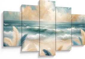 Tablou – Plajă pictată în culori delicate (150x105 cm)