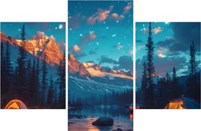 Tablou - Camping în munți (90x60 cm)