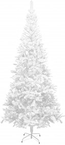 Brad de Craciun artificial L 240 cm, alb 1, Alb, 240 cm