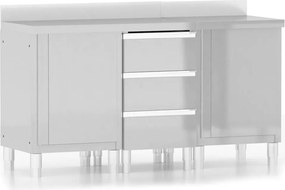 vidaXL Dulapuri de bucătărie comerciale, 3 buc., oțel inoxidabil