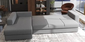 Colțar extensibil dumonde cu ladă de depozitare si sezut confortabil din spuma high-density, Gloria Enjoy Grey 320x183 cm