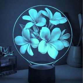 Lampa 3D LED - floral -neagra