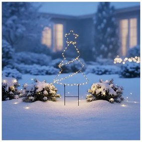 Solight 1V290 - Decorațiune LED de exterior pentru Crăciun, 85 LED, 3xAA, IP44, lumină caldă, în formă de brad