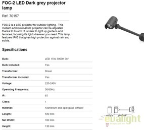 Aplica tip proiector LED iluminat exterior design modern FOC-2 70157