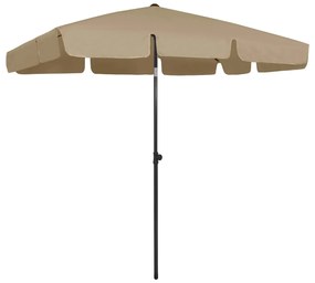 314730 vidaXL Umbrelă de plajă, gri taupe, 200x125 cm