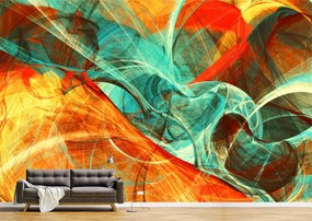 Tapet Premium Canvas - Linii si curbe colorate abstract