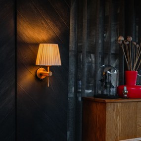 Lampă de perete inteligentă bronz cu abajur alb, inclusiv WiFi A60 - Pluk