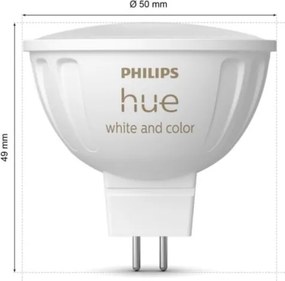 Set de 4 becuri LED RGBW dimerizabile Philips Hue WACA GU5,3/MR16/6,3W/12V