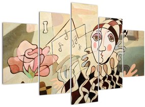 Tablou - Cubismul - arlechin și trandafir (150x105 cm)