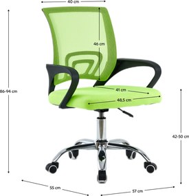 Scaun de birou, verde/negru, DEX 4 NEW