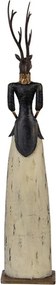Figurină decorativă vintage cerb din metal, 17x10xH86 cm