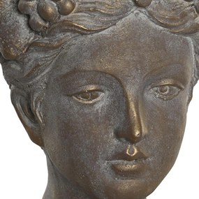 Ghiveci Face Woman din ciment auriu 21x35 cm