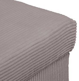 Taburet gri cu tapițerie din catifea reiată Ariella – Ropez