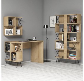 Set mobilier pentru birou Likime 1 (stejar + negru) . 1095023