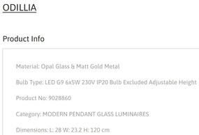 Lustra suspendata design modern decorativ ODILLIA 6L
