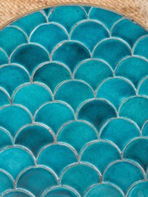 Set 2 masute laterale din metal si ceramica, Praia