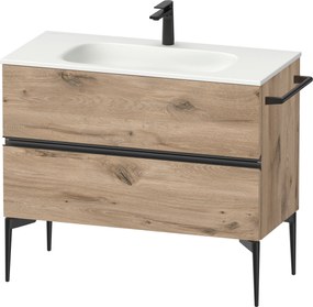 Duravit Sivida dulap 101x47.7x59.2 cm sub chiuveta pe perete negru-stejar SV46520BD550000