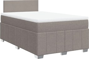 vidaXL Pat box spring cu saltea, gri taupe, 120x200 cm, textil