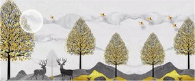 Tablou cu cerbi pictați (120x50 cm)