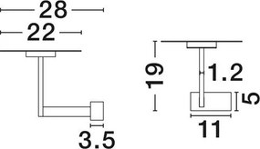 Aplica de perete LED stil minimalist TOVI