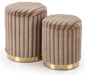 Set 2 tabureti Fido cappuccino/auriu