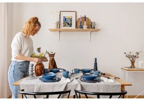 Serviciu de masă 24 buc. albastru închis din gresie Glosia - Bonami Selection