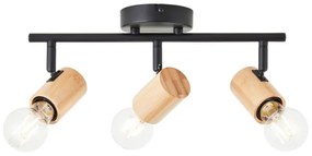 Brilliant - Lampă spot KERRY 3xE27/40W/230V, negru/bambus