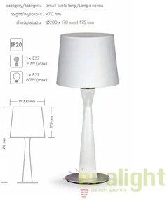Veioza eleganta cu baza din lemn BARON KB TL1 SMALL cires