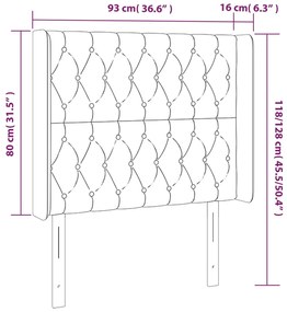 Tablie pat cu aripioare albastru inchis 93x16x118 128cm catifea 1, Albastru inchis, 93 x 16 x 118 128 cm