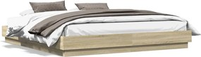 vidaXL Cadru de pat, stejar sonoma, 200x200 cm, lemn prelucrat