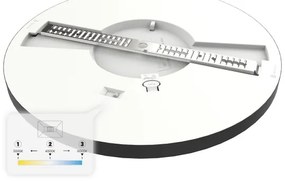 Plafonieră LED EVORA, 18 W, 230 V, temperatură de culoare 3000/4000/6000 K (reglabilă), diametru 22,5 cm, negru