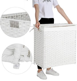 Cos rufe 110 L Ratan sintetic Alb