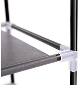 Dulap textil de depozitare MATIS, 88 x 160 cm, cu rafturi, negru