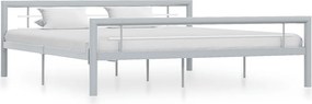vidaXL Cadru de pat, gri și alb, 180 x 200 cm, metal