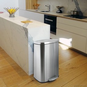 Coș de gunoi cu pedală soft-close Spirella Akira30 l, oțel inoxidabil periat, 30 l