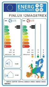 Aparat de aer condiționat cu invertor Finlux 12MAG87REX, 12000 BTU, Wi-Fi, A+++, suflare 4D, Comfort breeze, filtru plasmă, alb