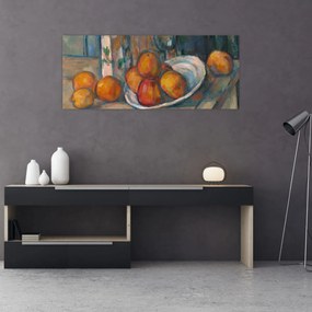 Tablou - Paul Cézanne, Still Life with Milk Jug and Fruit, reproducere (120x50 cm)