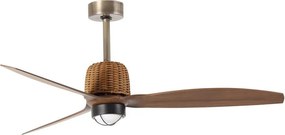 FARO 33436WT1N - Ventilator cu LED dimabil WEAVER M, 16W/230V, Ø 128 cm, maro/alamă WT + telecomandă