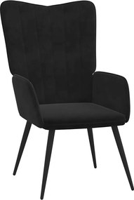 vidaXL Scaun de relaxare, negru, catifea