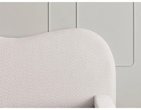 Pat matrimonial alb tapițat cu spațiu de depozitare cu somieră 180x200 cm Orlane – Bobochic Paris