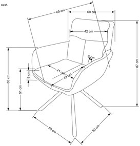 Scaun rotativ K495 stofa bej