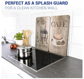Set 2 protecții din sticlă pentru aragaz Wenko Bistrot, 52 x 30 cm