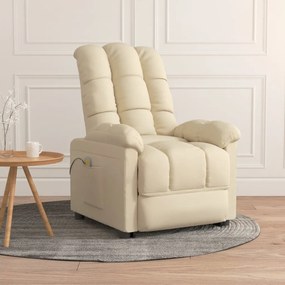 289815 vidaXL Fotoliu de masaj, crem, material textil